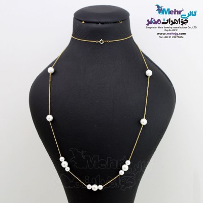 گردنبند رولباسی طلا - مروارید
