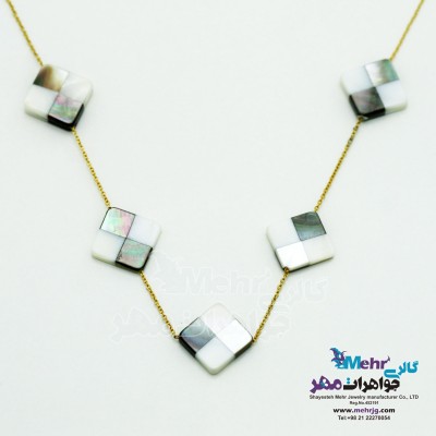 گردنبند طلا - صدف شطرنجی