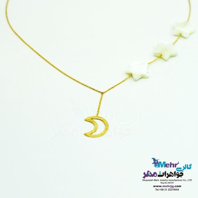 گردنبند طلا - طرح ماه و ستاره