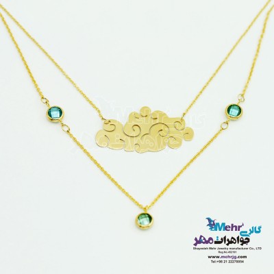گردنبند طلا - طرح ابر و باران