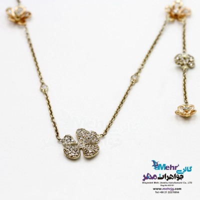 گردنبند طلا - طرح گل پریوش