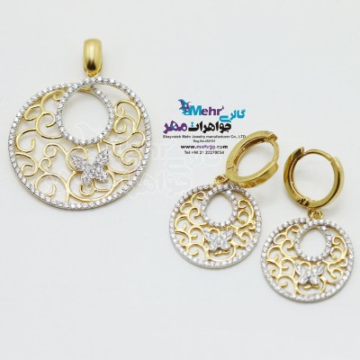 نیم ست طلا - آویز و گوشواره - طرح پروانه