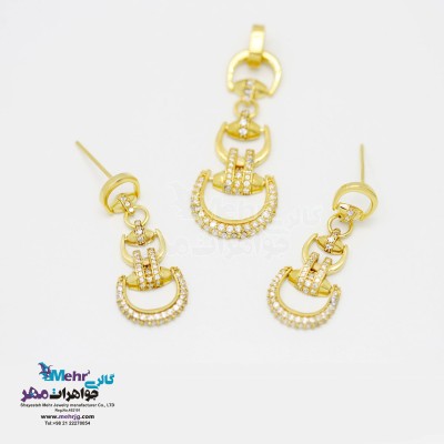 نیم ست جواهر - آویز و گوشواره - طرح نعل اسب