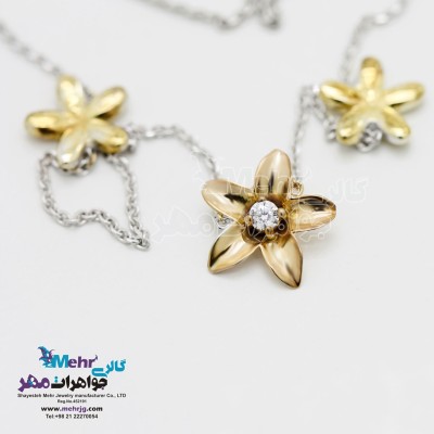 گردنبند طلا - طرح گل سرو تاک