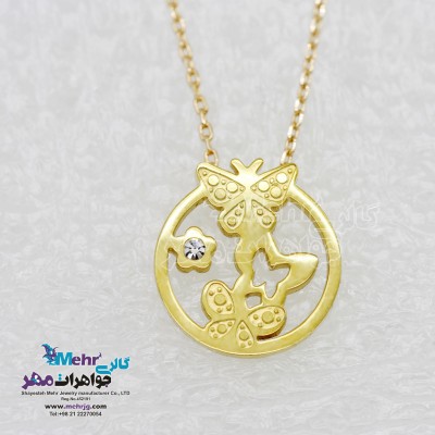 گردنبند طلا - طرح پروانه