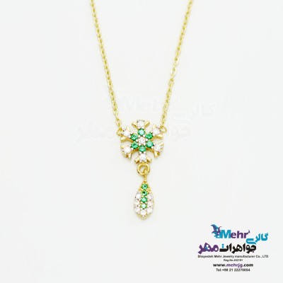 گردنبند طلا - طرح برف و قطره