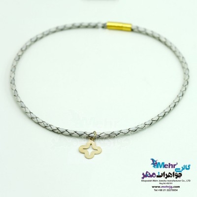 گردنبند طلا و چرم - طرح ون کلیف