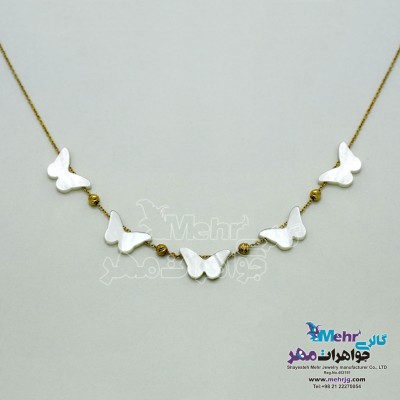 گردنبند طلا - طرح صدف پروانه