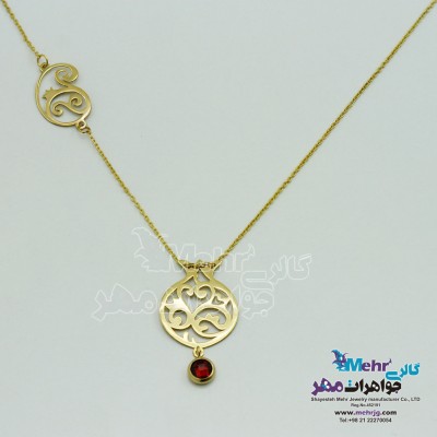 گردنبند طلا - طرح انار و قو