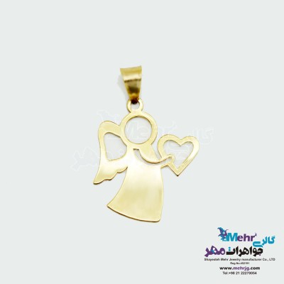 آویز طلا - طرح فرشته و قلب