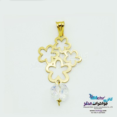 آویز طلا - طرح گل