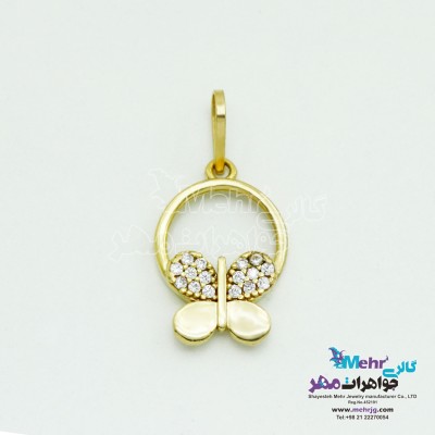 آویز طلا - طرح پروانه