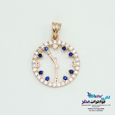 آویز طلا - طرح ساعت