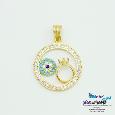 آویز طلا - طرح انگشتر و چشم نظر