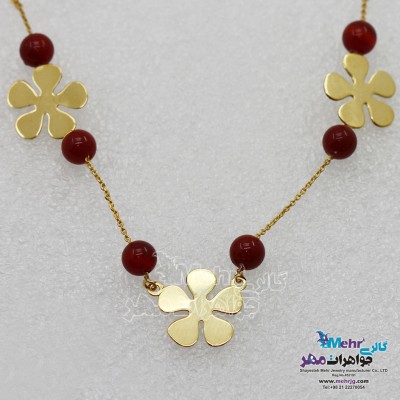 گردنبند طلا - طرح گل پریوش