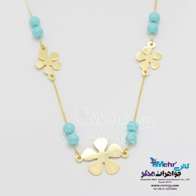گردنبند طلا - طرح گل پریوش