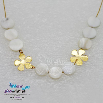 گردنبند طلا - طرح گل پریوش