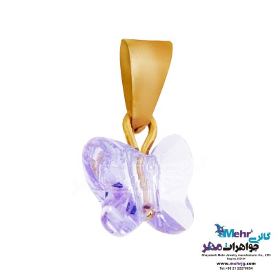 آویز طلا - سنگ سواروسکی پروانه