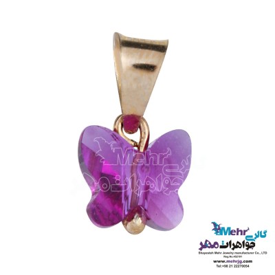 آویز طلا - سنگ سواروسکی پروانه