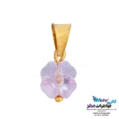آویز طلا - سنگ سواروسکی گل