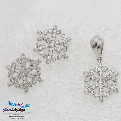 نیم ست طلا - آویز و گوشواره - طرح برف
