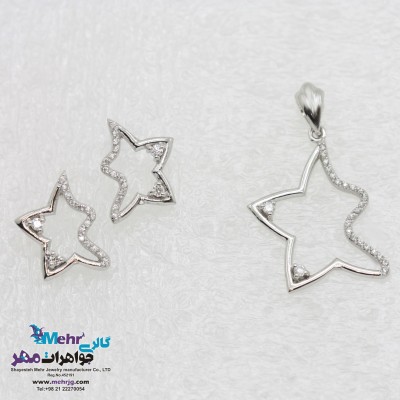 نیم ست طلا - آویز و گوشواره - طرح ستاره دریایی