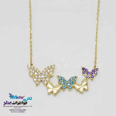 گردنبند طلا - طرح پروانه