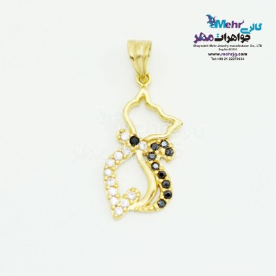 آویز طلا - طرح گربه اشرافی