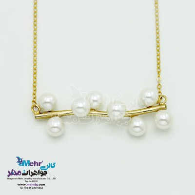 گردنبند طلا - طرح شاخه ی مروارید