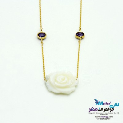 گردنبند طلا - طرح صدف گل