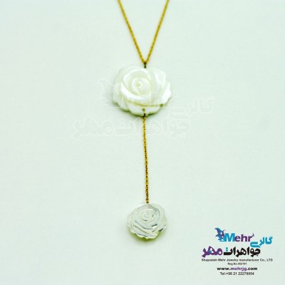 گردنبند طلا - طرح صدف گل