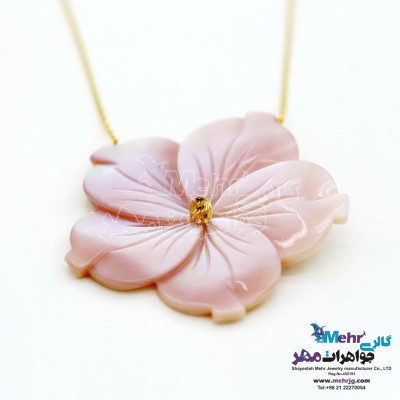 گردنبند طلا - طرح صدف گل