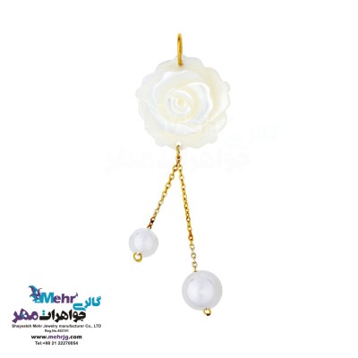 آویز طلا - طرح صدف گل