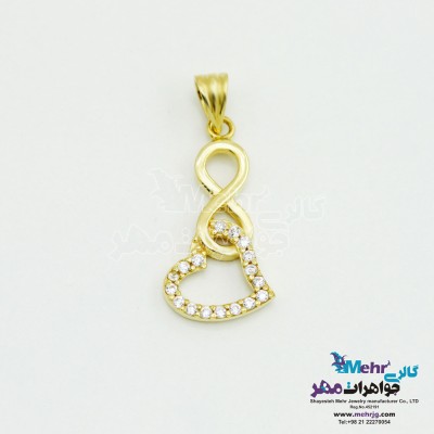 آویز طلا - طرح بی نهایت و قلب