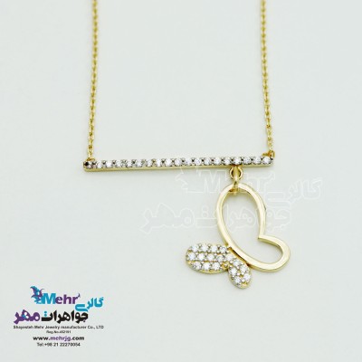 گردنبند طلا - طرح پروانه
