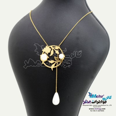 گردنبند طلا - طرح گل و برگ