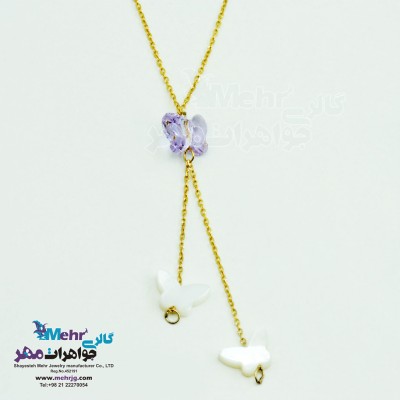 گردنبند طلا - طرح پروانه