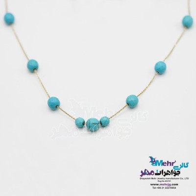 گردنبند طلا - سنگ فیروزه