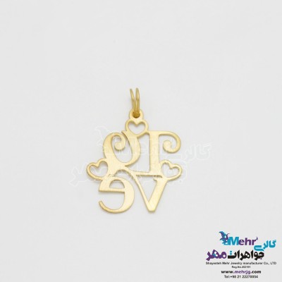 آویز طلا - طرح عشق