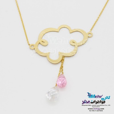 گردنبند طلا - طرح ابر و باران