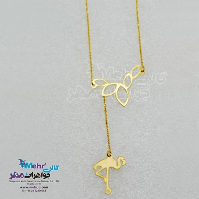 گردنبند طلا - طرح فلامینگو