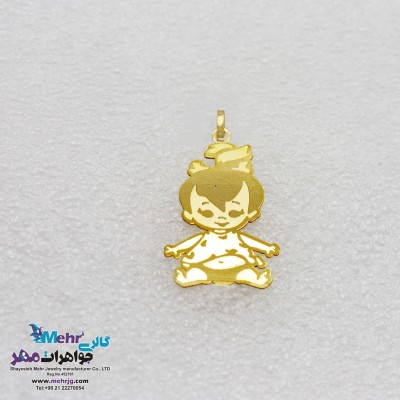 آویز طلا - طرح دختر بچه ی ژاپنی