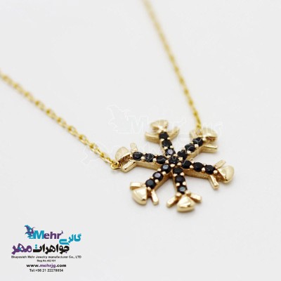 گردنبند طلا - طرح برف
