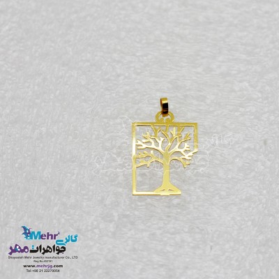 آویز طلا - طرح درخت زندگی