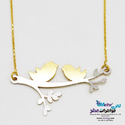گردنبند طلا - طرح پرنده و شاخه