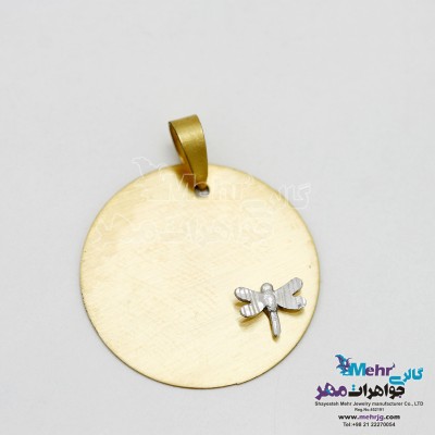 آویز طلا - طرح دایره و سنجاقک