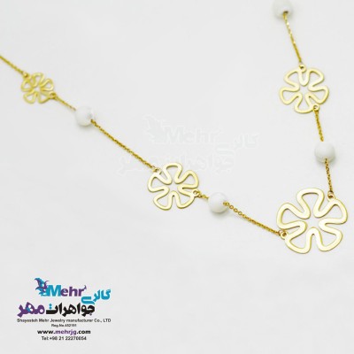 گردنبند طلا - طرح گل پریوش