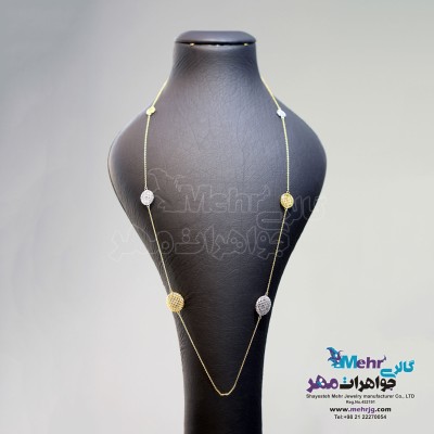 گردنبند رولباسی طلا - طرح گوی توری