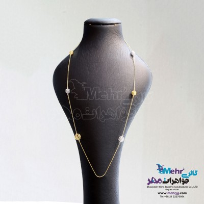 گردنبند رولباسی طلا - طرح گوی توری