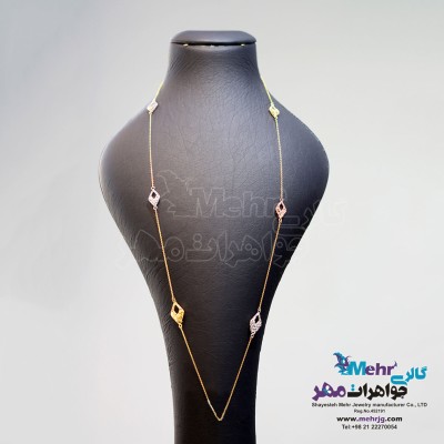 گردنبند رولباسی طلا - طرح توری
